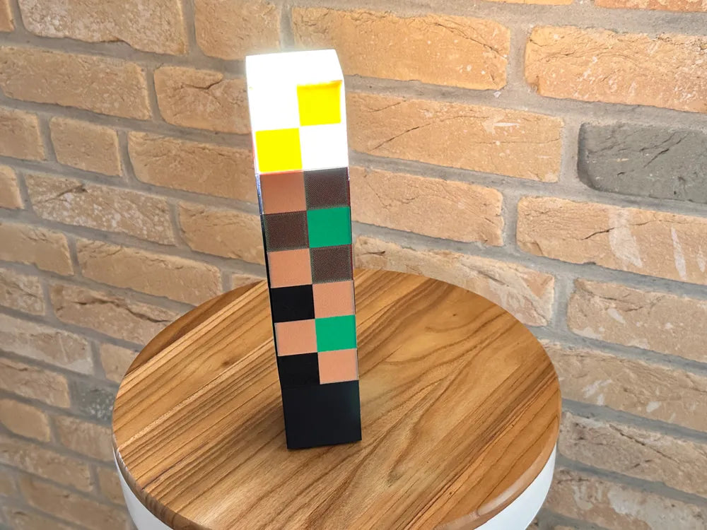 Minecraft-Inspired Wall Torch Lamp – LED Pixel Style Wall Mounted Light, Gaming Room Decor, USB Powered Ambient Night LightMinecraft-Inspired Wall Torch Lamp – LED Pixel Style Wall Mounted Light, Gaming Room Decor, USB Powered Ambient Night Light