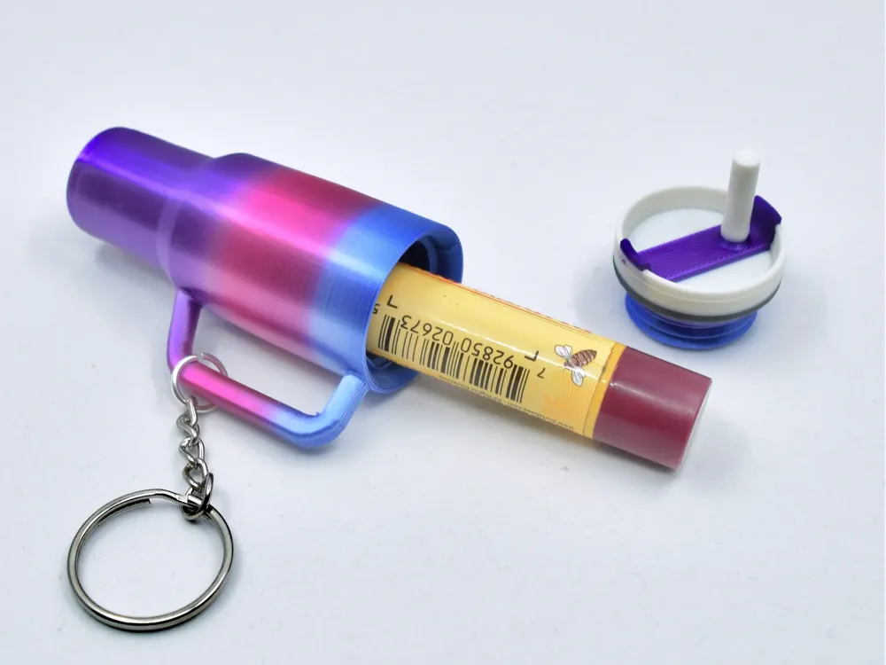Stanley Cup Lip Balm Keychain Holder