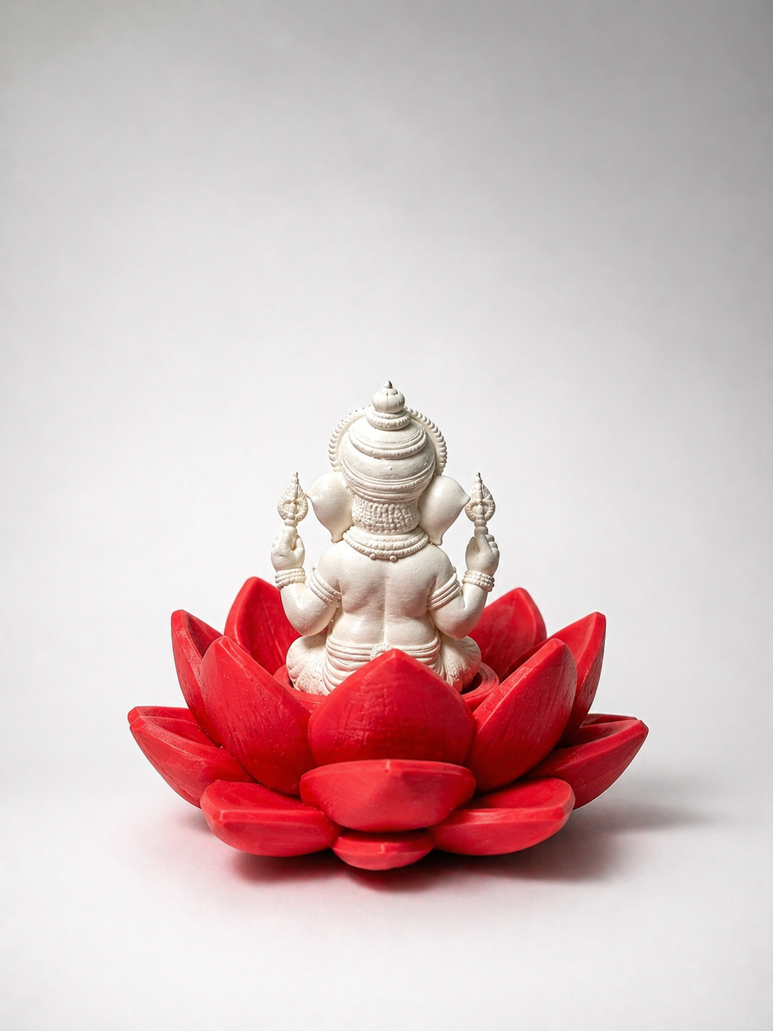 Good Luck Ganesha Idol on Lotus, Lord Ganesh Statue for Home Decor, Puja Room, Office Desk, Car Dashboard, 2.55 Inches