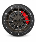 led Alloy Wheel Clock – Automotive Rim Style Wall Clock with Brake Disc Lamp & Caliper Design, Silent Quartz Movement, Car Enthusiast Home & Garage Decor