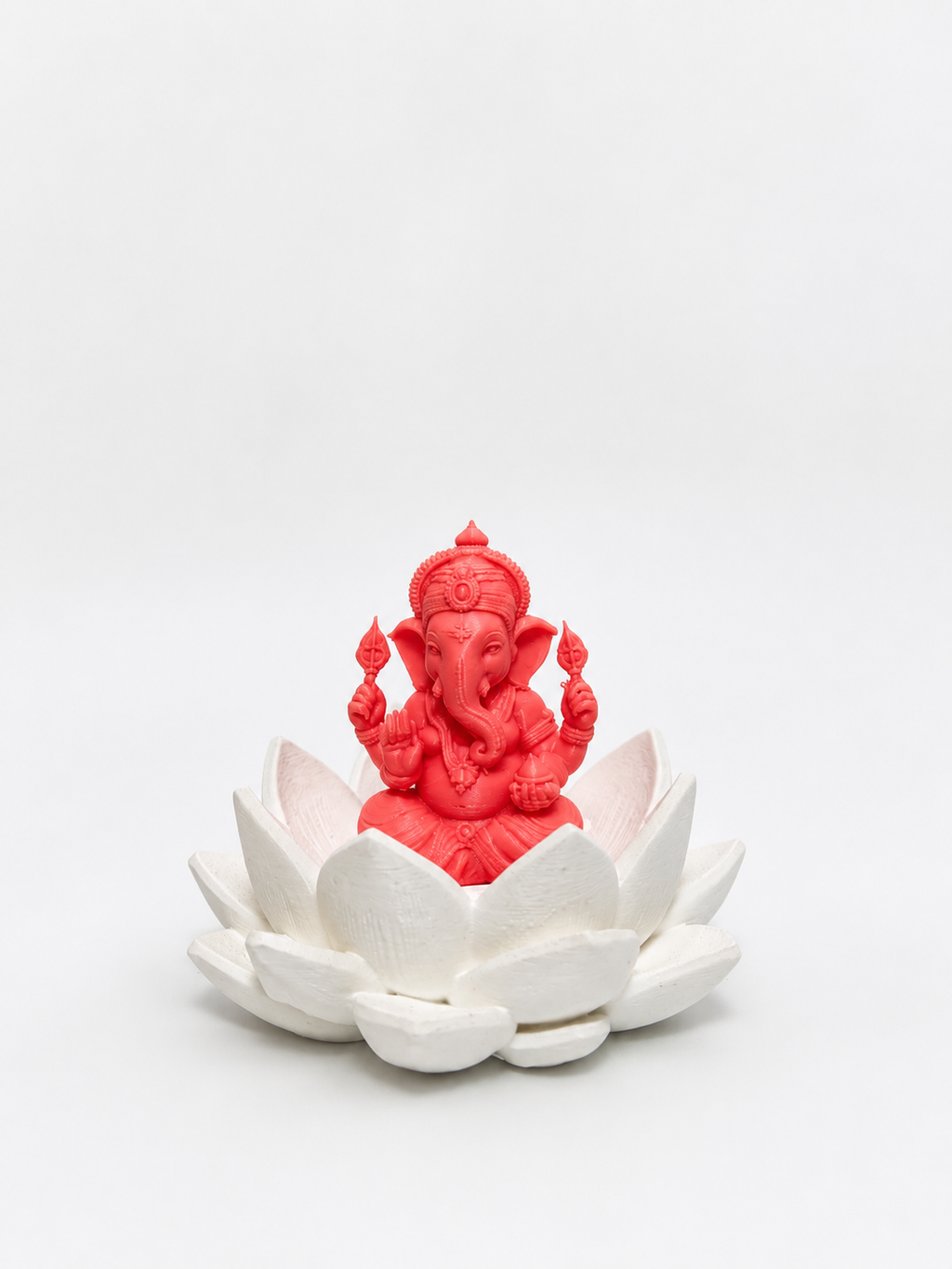 Glowing Ganesha Idol on Lotus, Lord Ganesh Statue for Home Decor, Puja Room, Office Desk, Car Dashboard, 2.55 Inches