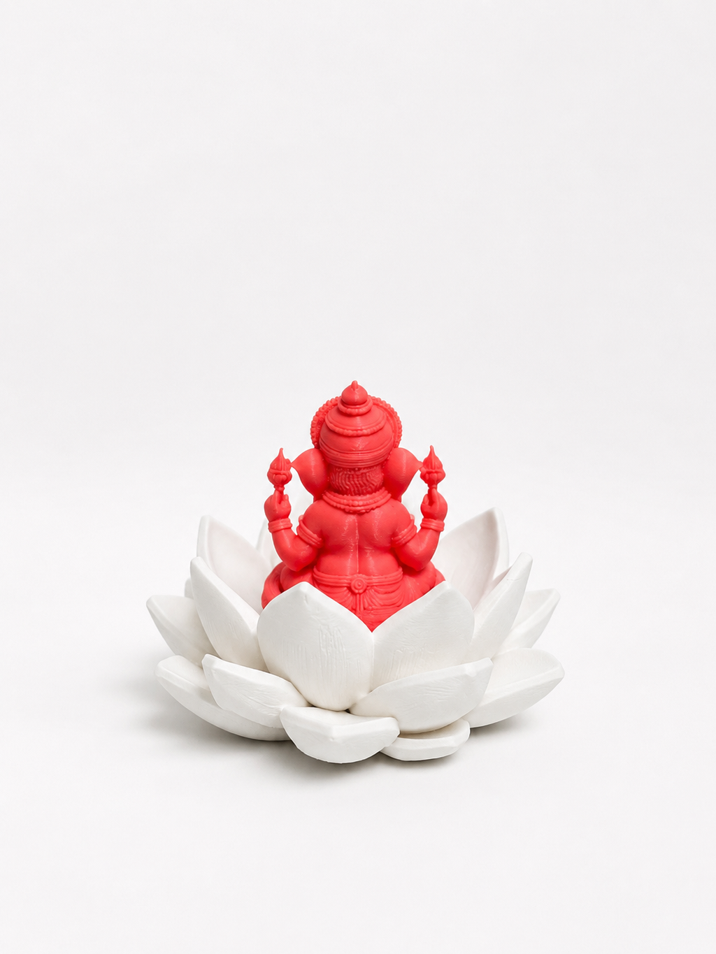 Glowing Ganesha Idol on Lotus, Lord Ganesh Statue for Home Decor, Puja Room, Office Desk, Car Dashboard, 2.55 Inches