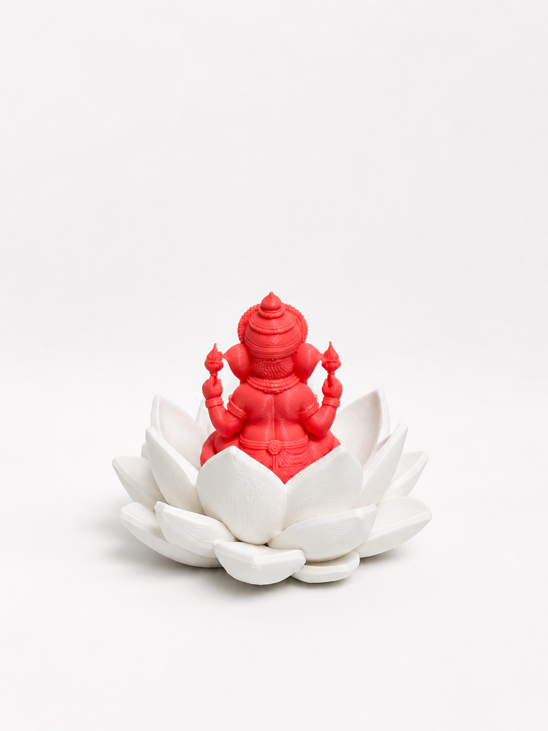 Glowing Ganesha Idol on Lotus, Lord Ganesh Statue for Home Decor, Puja Room, Office Desk, Car Dashboard, 2.55 Inches