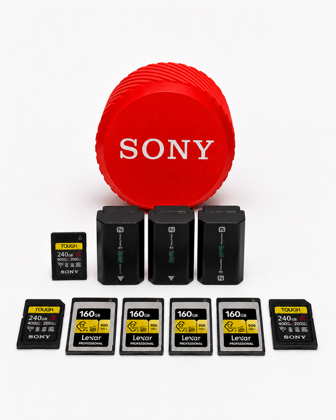 Sony NP-FZ100 Tough Battery &amp; Memory Card Storage Case for 3 Battery 4 Express card and 3 Type A And B -card