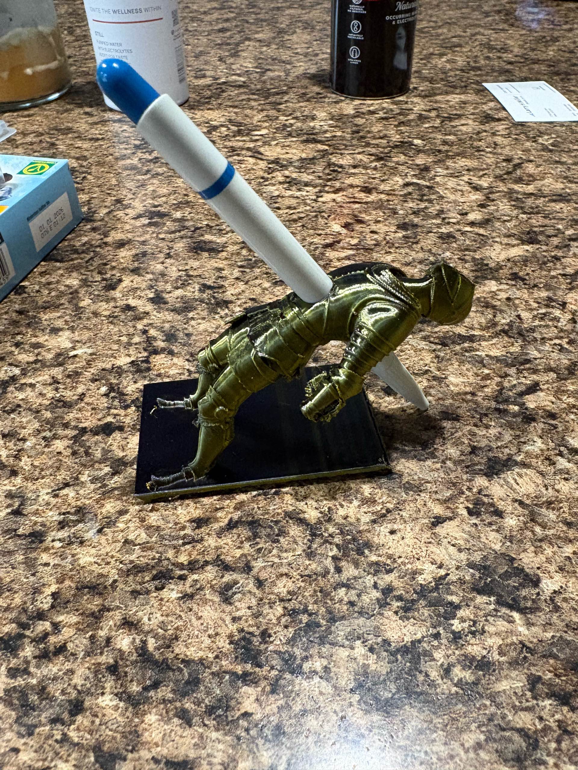 Dead Knight Pen Holder – Medieval Skeleton Warrior Desk Organizer, Gothic Pencil Holder for Office, Home & Gaming Desk Decor