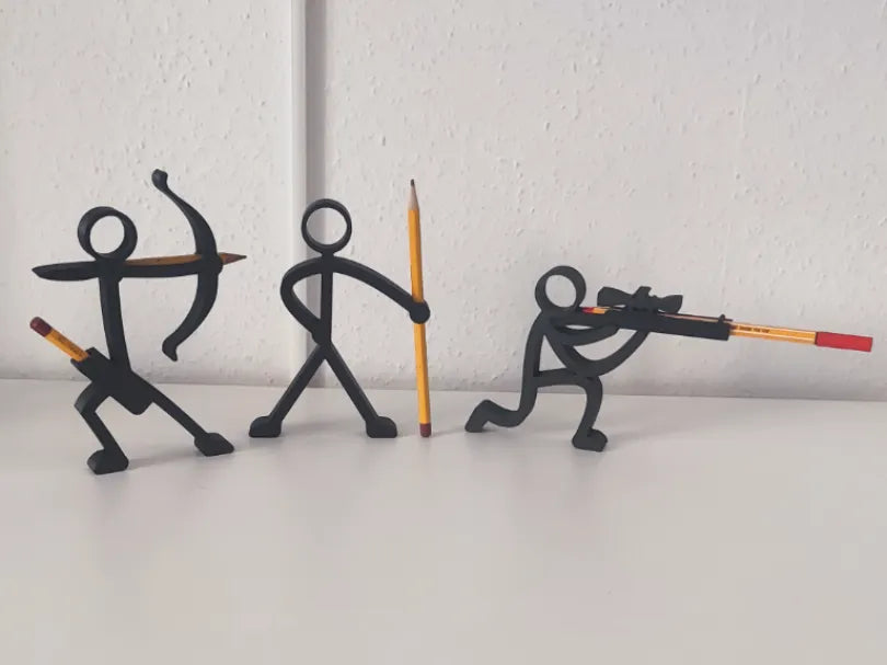 Stick Figure Pen & Pencil Holder 3 set – Funny Desk Organizer for Pens, Pencils & Markers, Creative Office & Home Desk Accessory